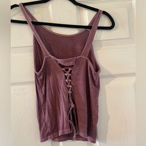 American Eagle S tank with lace up back
